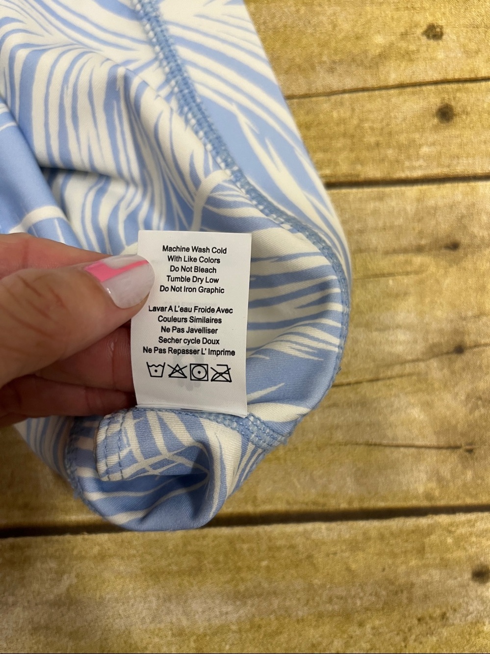 Spiritual GangsterLight Blue & White Palm Print Racerback Sports Bra Size Small - Picture 5 of 5